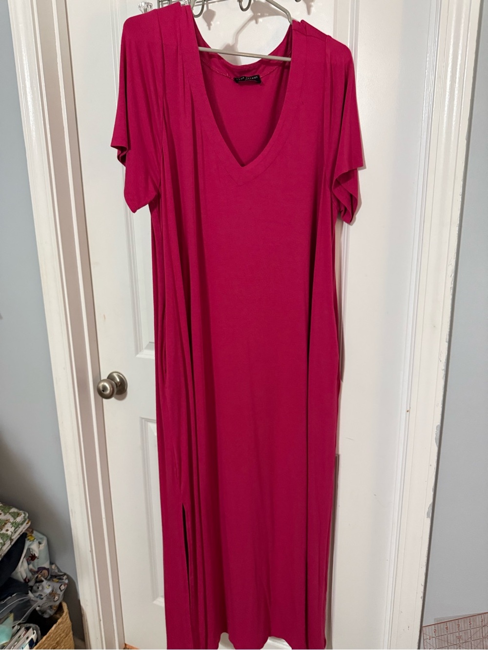 Lane Bryant size 22/24 women’s V-Neck Fuchsia Maxi Dress